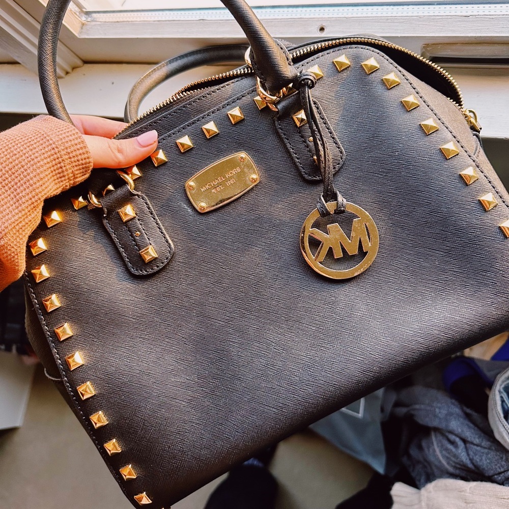 Y2K Michael Kors Studded Gold Black Bag